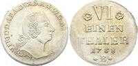 Anhalt-Bernburg 1/6 Taler Victor Friedrich 1721-1765. -