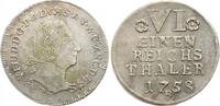 Anhalt-Bernburg 1/6 Reichstaler Victor Friedrich 1721-1765. -