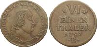Anhalt-Bernburg Kupferabschlag vom 1/6 Taler Victor Friedrich 1721-1765. -