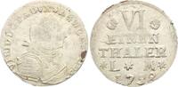 Anhalt-Bernburg 1/6 Taler Victor Friedrich 1721-1765. -