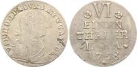 Anhalt-Bernburg 1/6 Taler Victor Friedrich 1721-1765. -
