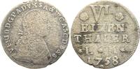 Anhalt-Bernburg 1/6 Taler Victor Friedrich 1721-1765. -