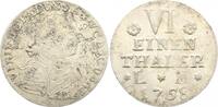 Anhalt-Bernburg 1/6 Taler Victor Friedrich 1721-1765. -