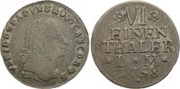 Anhalt-Bernburg 1/6 Taler Victor Friedrich 1721-1765. -