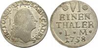 Anhalt-Bernburg 1/6 Taler Victor Friedrich 1721-1765. -