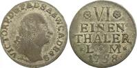 Anhalt-Bernburg 1/6 Taler Victor Friedrich 1721-1765. -