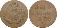 Sachsen-Albertinische Linie 4 Pfennig König Friedrich August I. 1806-1827. -