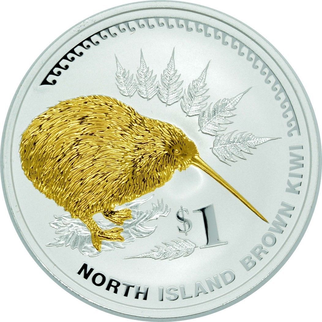 Neuseeland 1 NZD Kiwi 1 Oz Silber 2006 Gilded In Kapsel Stempelglanz neuseeland-1-nzd-kiwi-1-oz-silber-2006-gilded-in-kapsel-stempelglanz