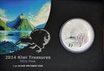 Neuseeland Kiwi 1 oz Silber 2014 im Blister 1 NZD 2014 Stempelglanz