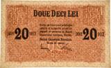 Romania, German Occupation, 20 Lei (1917) - PMG 66 EPQ