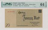 Poland 20 Mark 1940 - no. 1 without watermark - PMG 64 -