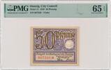 Poland  Danzig, 50 Pfennig 1919 - purple - PMG 65 EPQ