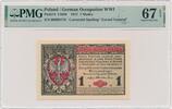  1917 Poland 1 mark 1916 - General - PMG 67 EPQ PMG 67 EPQ
