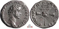 Antoninus Pius Fourrée Denarius - clasped hands with caduceus -