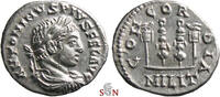Elagabalus Denarius - CONCORDIA MILIT - two signa flanked by aquilae - RIC 187 -