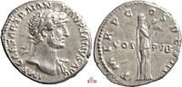 Hadrianus Denarius - VOT PVB - Pietas stg. right - RIC 113 -