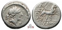 D. Iunius Silanus L.f. Denarius - head of Salus - Victory in Biga - Cr. 337, 2e