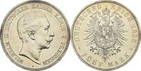 5 Mark 1888 A Preußen Wilhelm II. 1888-1918 kleiner Kratzer auf dem Avers, vorzüglich-Stempelglanz / Stempelglanz