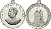 Sachsen-Albertinische Linie Tragbare Zinnmedaille Albert 1873-1902 -