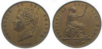 Großbritannien Cu Halfpenny George IV. 1820-1830.