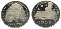 Frankreich 100 Francs (15 Ecus) Fünfte Republik seit 1959. -