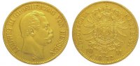 Hessen 10 Mark Gold Ludwig III. 1848-1877.