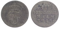 Mecklenburg-Schwerin 3 Pfennig Friedrich Franz II. 1842-1883.