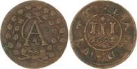Mecklenburg-Güstrow Cu 3 Pfennig Gustav Adolf 1636-1695.