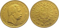 Hessen 10 Mark Gold Ludwig III. 1848-1877.