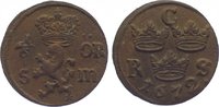 Schweden Cu 1/6 Öre silvermynt 1 Karl XI. 1660-1697.