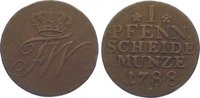 Brandenburg-Preußen Cu Pfennig Friedrich Wilhelm II. 1786-1797.