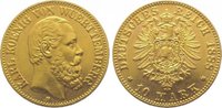 Württemberg 10 Mark Gold Karl 1864-1891.