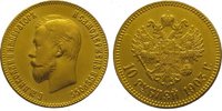 Russland 10 Rubel Gold Nikolaus II. 1894-1917.