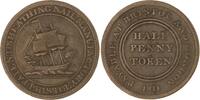 Großbritannien-Somersetshire Patent Sheathing Nail Manifactury. Cu Halfpenny Bristol. -
