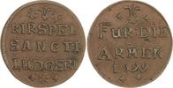 Münster, Bistum Cu Armenpfennig Friedrich Christian von Plettenberg 1688-1706. -