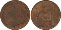 Großbritannien Cu Penny Victoria 1837-1901. -