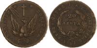 Griechenland Cu 20 Lepta Johannes Capodistrias 1828-1831. -