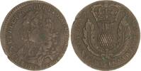 Großbritannien-Schottland Cu Bawbee (Sixpence) William and Mary 1689-1694. -