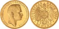 Sachsen-Coburg-Gotha 10 Mark Gold 1905 A Carl Eduard 1900-1918. Leichte Kontakte, minimale Auflagen,