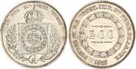 200 Reis 1867 Brasilien Pedro II. 1831-1889. Vorzüglich