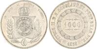 Brasilien 1000 Reis Pedro II. 1831-1889. -