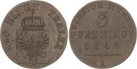 Brandenburg-Preußen Cu 3 Pfennig Friedrich Wilhelm IV. 1840-1861. -