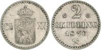 Norwegen 2 Skilling Carl XV. 1859-1872. -