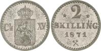 Norwegen 2 Skilling Carl XV. 1859-1872. -