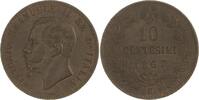 Italien-Königreich Cu 10 Centesimi Vittorio Emanuele II. 1861-1878. -