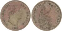 Großbritannien Cu 1/3 Farthing William IV. 1830-1837. -