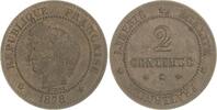 Frankreich Cu 2 Centimes Dritte Republik 1870-1940. -