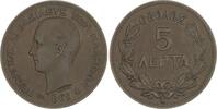 Griechenland Cu 5 Lepta Georg I. 1863-1913. -