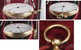 Schweiz/Frankreich Taschenuhr ca. 1850-1865 Emile Pequignet & Cie. 18K Gold Zylinderwerk. Schachtel, Schlüssel & Extra Glas. Sehr Schön+