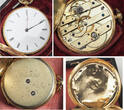 Schweiz/Frankreich Taschenuhr ca. 1850-1865 Emile Pequignet & Cie. 18K Gold Zylinderwerk. Schachtel, Schlüssel & Extra Glas. Sehr Schön+